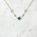 Collier fleur élégance vert