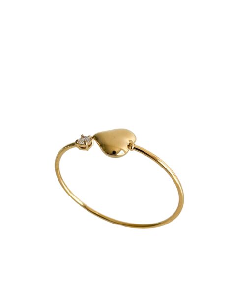 Bracelet fin cœur doré avec strass – Bijou minimaliste élégant en acier inoxydable