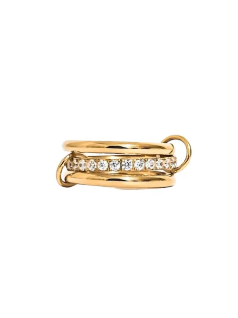 Bague Entrelacée Femme Dorée avec Strass – Bijou Élégant en Acier Inoxydable