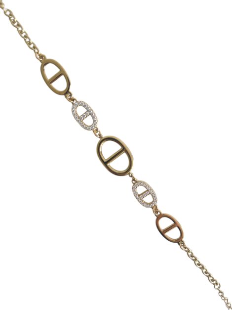 Bracelet Chaîne Maillons Équestres avec Strass – Acier Inoxydable - couleur doré