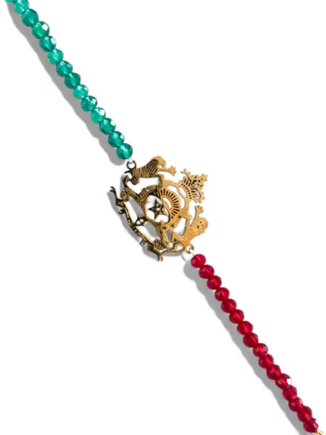 Bracelet Maroc –Perles Rouge & Vert – Acier Inoxydable_02