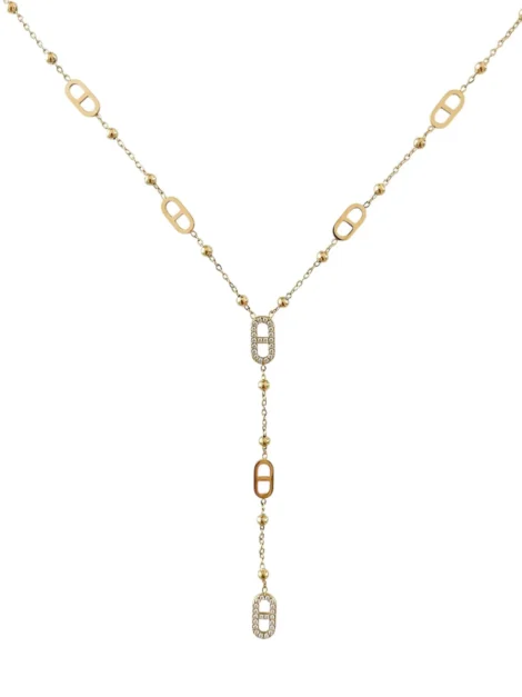 Collier Y Maillons Luxe – Acier Inoxydable Dore_01