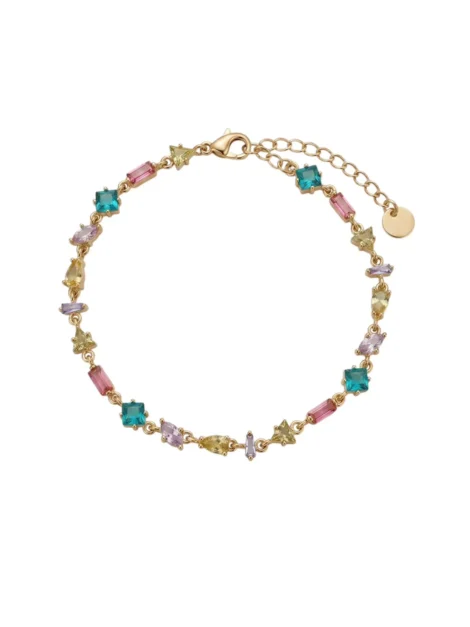 Bracelet serti de zircons multicolor multiformes
