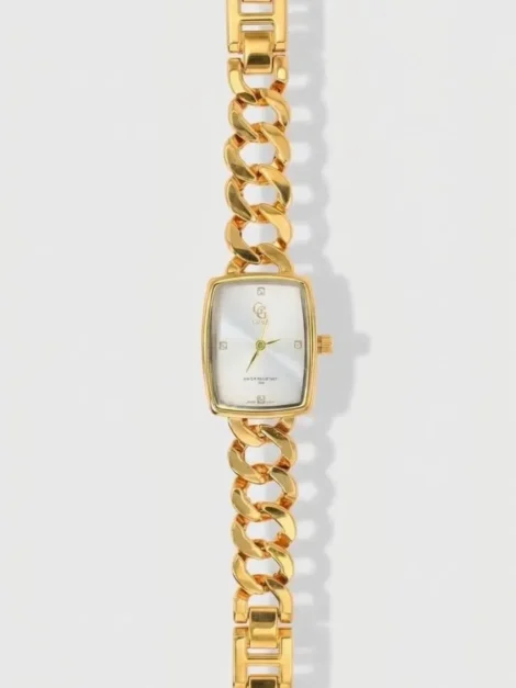 Montre Chaîne Doré – Cadran Blanc
